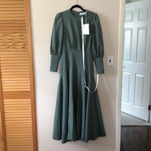 Veiled Collection Naida Flounce Maxi Dress - Sea Green XS